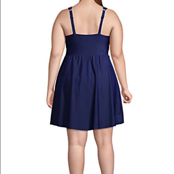 Land’s End Plus Standard Sizes surplice wrap one piece tummy control various - Picture 8 of 9